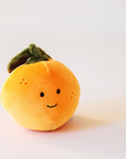 Adorable, plush oranges with sweet smiles and speckled cheeks. With floppy green leaves, these oranges are the absolute cutest. Their fur is soft and their leaves are floppy