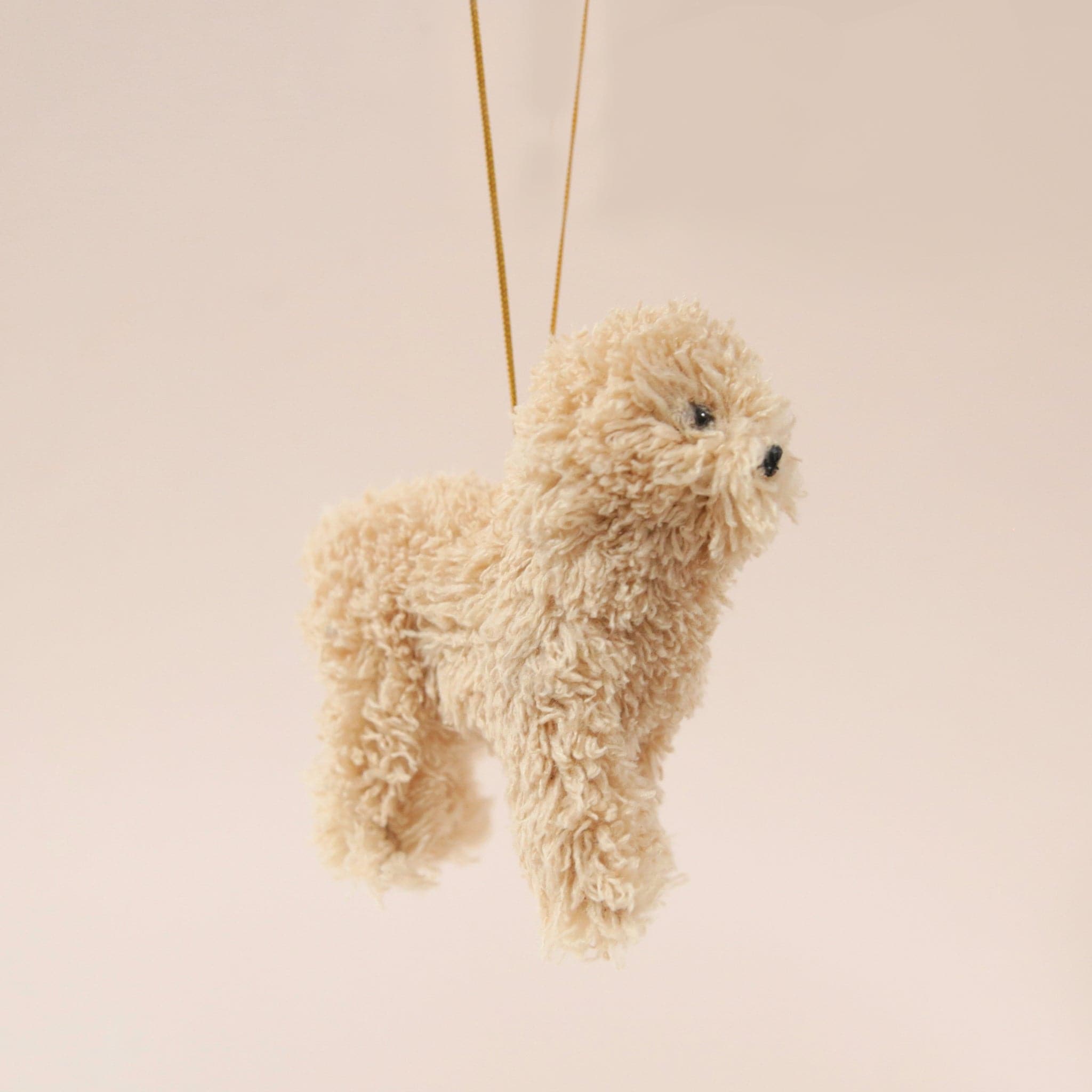 Furry Poodle Ornament | Tan