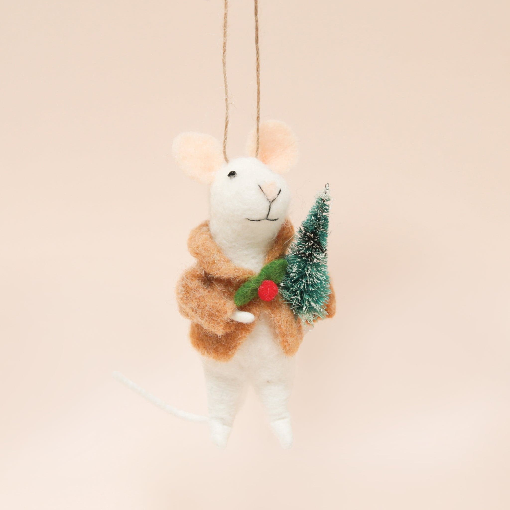 Felt Mouse Ornament | Fur Coat