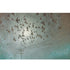 Original painting of silhouetted telephone pole, with flock of grey birds flying, and grey and blue wash background.